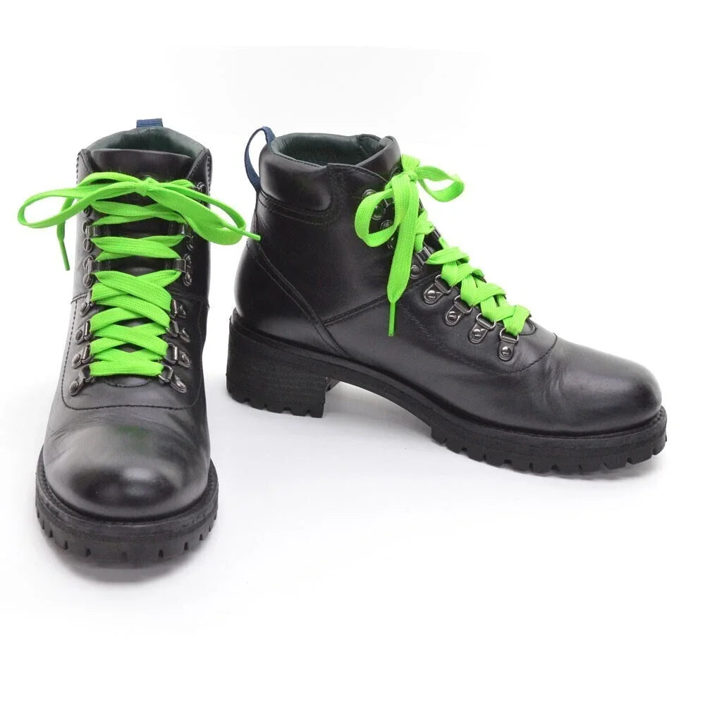 Tory Burch Gunton Black Leather Lace Up Ankle Boots 8.5